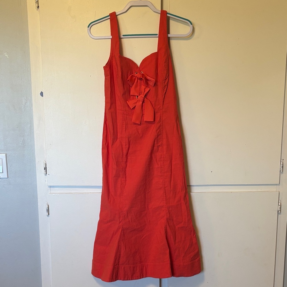 By Anthropologie sweetheart bow midi dress